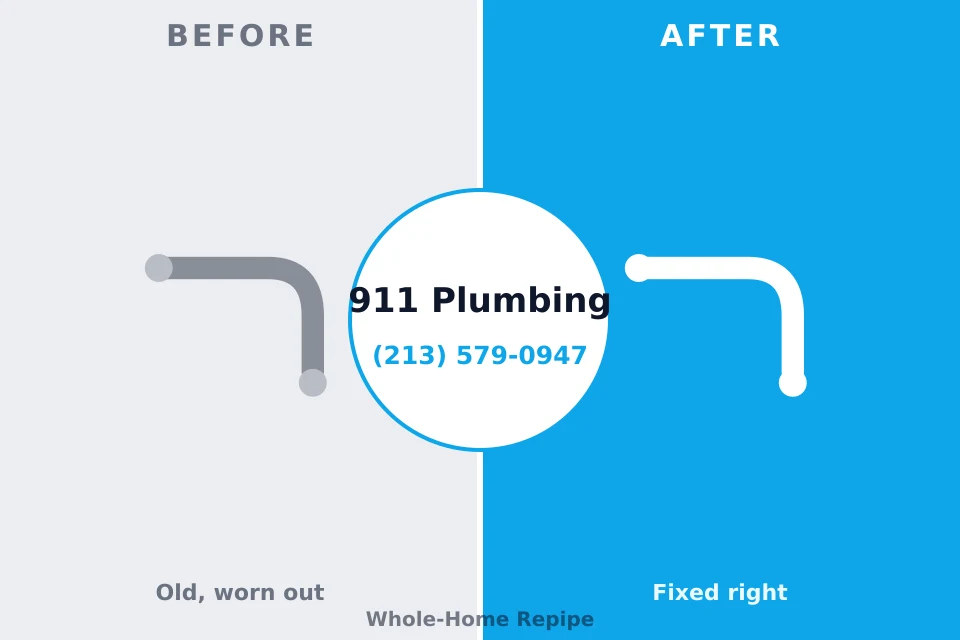 Before and after: plumbing repair North River Shores, FL